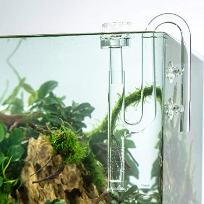 FZONE Aquatic Glass Lily Pipe Inflow with Surface Skimmer for Aquarium Filter 1/2''(12/16mm) Tubing