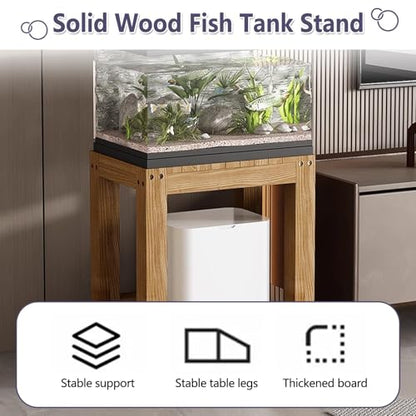Fish Tank Stand,Customizable Solid Wood Fish Tank Stand - Indoor Storage Rack with Non-Slip Foot Pads, Ideal for Home, Office & Hotel Use (60x45cm/23.6x17.7in)