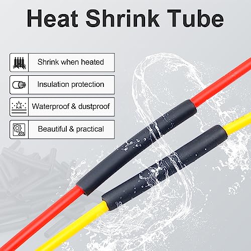 2Pack 2-Pin Waterproof DT Connector Male and Female Wire Connectors with 16AWG 105℃ 600V Wires and Heat Shrink Tubes, Applicable for Automotive Electrical Connections - size: 2-pin/2pack