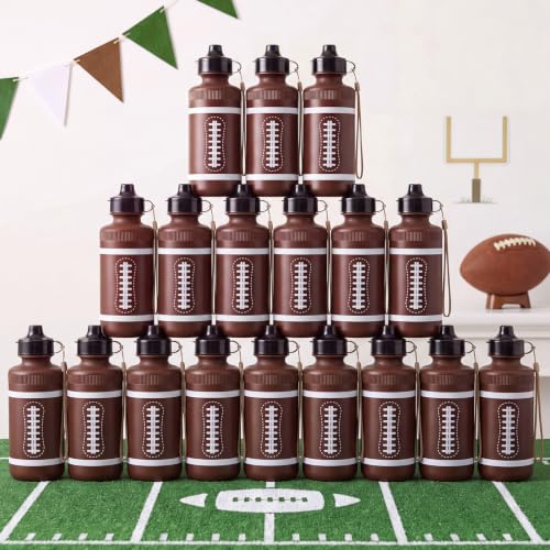 Bokon 18 Pack 20 oz Football Water Bottles Reusable Sports Bottles Bulk - style: Rugby Sports