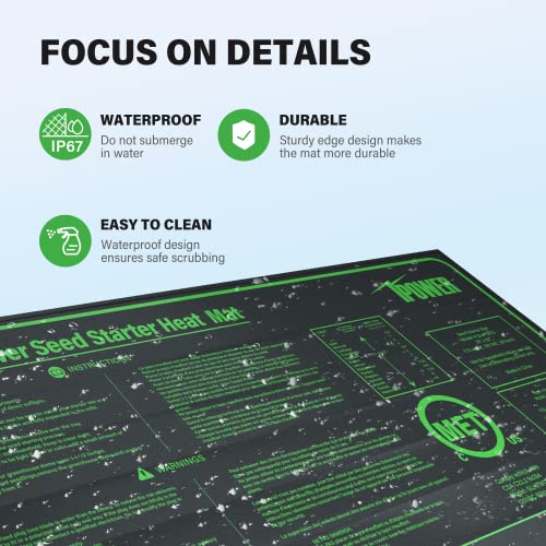 iPower 2-Pack 10" x 20" and 48" x 20" Seedling Heat Mats for Plant Germination and Hydroponics
