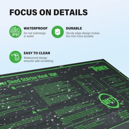 iPower 2-Pack 10" x 20" and 48" x 20" Seedling Heat Mats for Plant Germination and Hydroponics