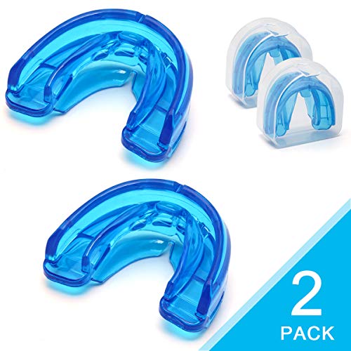 Coolrunner Double Braces Mouth Guard, Youth Sports Athletic Mouth Guards | Mouthguard for Upper and Lower Teeth Protection Required for Youth, Teenager and Adults (Blue) (Blue)