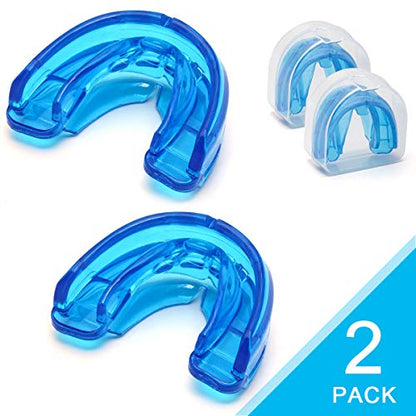Coolrunner Double Braces Mouth Guard, Youth Sports Athletic Mouth Guards | Mouthguard for Upper and Lower Teeth Protection Required for Youth, Teenager and Adults (Blue) (Blue)
