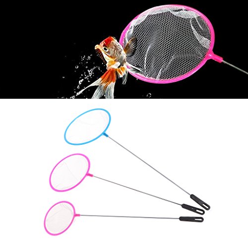 Round Aquarium Shrimp Net, Fine Mesh Polymer Handle, Portable Fish Catcher for Small Tanks and Commercial Use, 3 Sizes