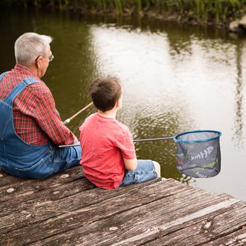 ABOOFAN Fishing Landing Net Head Replacement, 35cm Diameter Round Fish Netting Catching Tool for Freshwater and Saltwater, Sturdy Mesh Fish Land Net for Outdoor Anglers Random Color