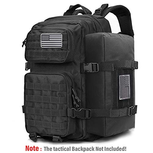 WYNEX Large Molle Pouch, Side Admin Sustainment Pouch for Tactical Backpack | Molle Attachments Bag, Vertical Pack for Military Assault Backpack Army Rucksack, with Shoulder Strap for Use as Sling Bag - color: Khaki (upgraded)