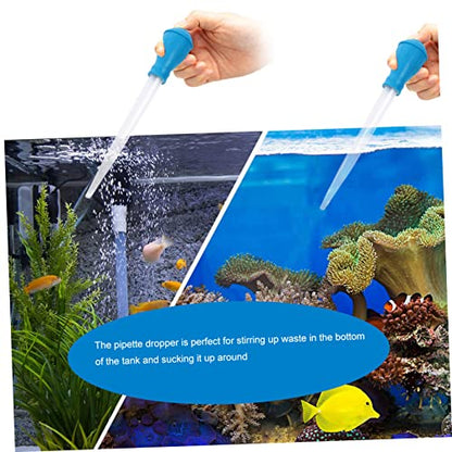 3pcs Aquarium Cleaning Tools Fish Tank Pipette Straight Curved Tweezers and Gravel Vacuum for Cleaning and Fish Feeding