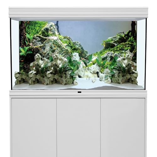 AWERT 24x16 inches Aquarium Background Stone Aquarium Background Aquatic Plant River Bed & Lake Fish Tank Background Vinyl Background
