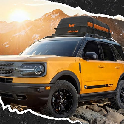 Mockins 50"x36"x4.5" Extendable Car & SUV Rooftop Cargo Carrier 250Lbs Cap | Heavy Duty Roof Rack Basket | Car Topper Luggage Carrier Waterproof & All-Weather Steel Set with Ratchet Straps & Cargo Net - size: Basket: 50"x36"x4.5"