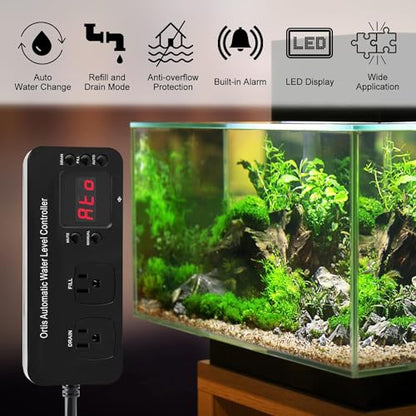 Auto Top Off System, Oritis Water Refiller Water Level Controller Automatic Water Change for Aquarium Fish Tank Swimming Pool Saltwater Freshwater, Sump Pump Pits