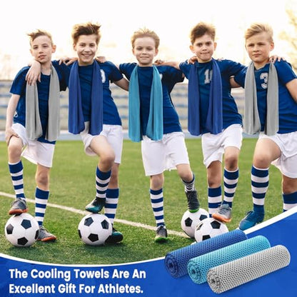 Hosuly 30 Pack Cooling Towels Bulk Microfiber Breathable, Cool Color - color: Cool Color