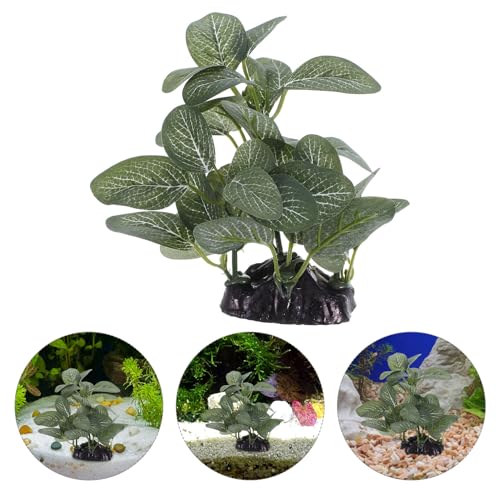 Healifty Artificial Aquarium Plants Fish Tank Grass Decoration Plastic Water Plants with Base for Freshwater Aquatic Landscape Betta Hiding Spot