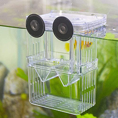 Aquarium Fish Breeder Box Plastic Fish Isolation Breeding Box Hatching Incubator Box for Baby Fish Shrimp Clownfish Guppy （S）