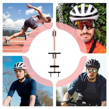 Wood Wall Storage Rack – Solid Mounted Organizer, Bicycle Gear Holder, Helmet Glasses Speedometer Shoe Stand | Space Saving Display, Wall Mounted Unit for Bike Accessories - size: Adhesive version
