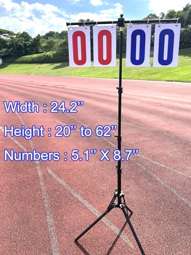 Purple River Extra Large Numbers Manual Flip Scoreboard with Stand | Numbers 8.7"x5.1", Easy set up, Extra Large Numbers