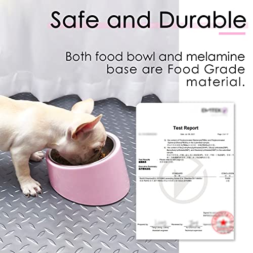 Super Design Mess Free 15° Slanted Bowl for Dogs and Cats, Tilted Angle Bulldog Bowl Pet Feeder, Non-skid & Non-spill, Easier to Reach Food M/1.5 Cup Light Pink