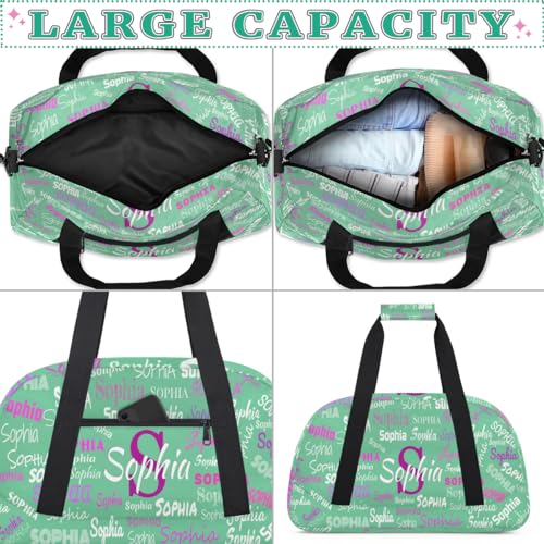 Custom Sports Dance Gym Duffel Bag Girls, Light Green Color Background - color: Color 22
