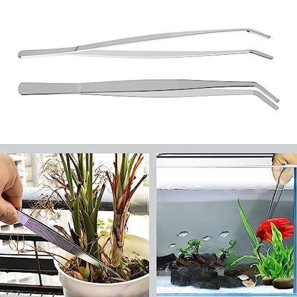 7.1 Inch Stainless Steel Tweezers, Curved Round Blunt Serrated Tip, Perfectly Aligned, 3/64 Inch Thickness Stainless Steel, Multipurpose Daily Garden Home Lab Craft Repairing Tool