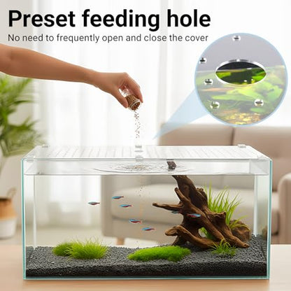 2 Pcs Aquarium Acrylic Fish Tank Lid Covers for 20/29/37 Gallon, 29 X12 in Glass Cuttable Canopy Top Net, Anti-Jump Net with Clips (Each 29 x 12 x 0.1in) - size: 29 x 12 Inch