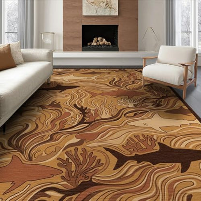 8'x10' Washable Flatwoven Rug, Beige Modern Shark Stain Resistant Extra Large Carpet for Dining Room, Large Office, Lounge, Non-Slip Chair-Friendly Mat | Ref:2067563 - color: Beige/Pattern 25, size: 8' x 10' (Rectangular)