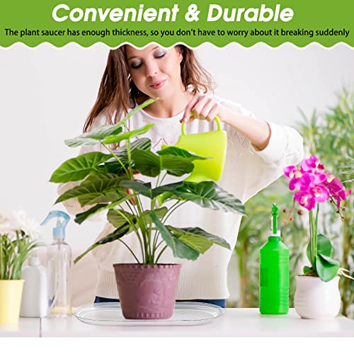 10 Pcs 14 x 4.6 Inch Plant Tray Plastic Plant Saucer Window Sill Tray Rectangular Drip Trays Plastic Oval for Indoors Flower Pots for Window Sills and Shelf - size: 14 x 4.6 Inch