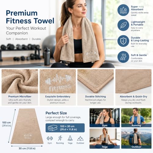 Microfiber Gym Bench Towel with Fitted Corner Hood, Camel - color: Camel