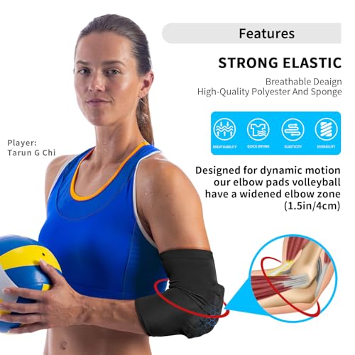 Volleyball Elbow Pads Kids 2XS-XL -Breathable Elbow Protector Teenagers Men Women Dancing Skating Football arm pads - size: XX-Small