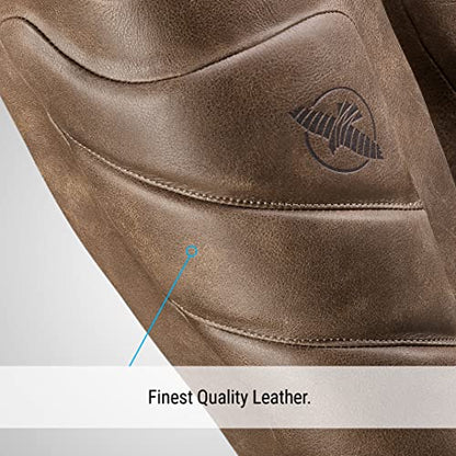 Hayabusa T3 LX Leather Striking Shinguards - color: Brown, size: Medium