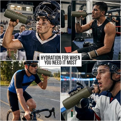 Under Armour Squeeze Water Bottles, 32 oz Water Bottles, Sideline Sports Water Bottle with Quick-Shot Lid, Quick & Easy Hydration, Gym Water Bottles, Squeeze Bottle, 1 32oz - color: Marine Green