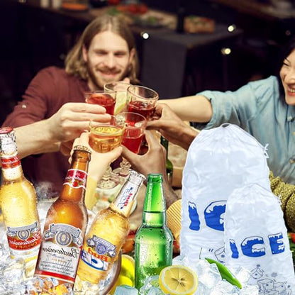 150 Pack Ice Bags with Drawstring Ice Bags for Ice Machine Thick Plastic Bags for Ice Reusable Ice Storage Bags Portable Heavy-Duty Ice Cub Bags for Freezer, 5+10LB - style: 5 lb + 10 lb