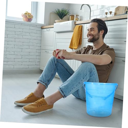 Portable Plastic Water Bucket with Handle Transparent Wash Bucket for Home and Dormitory Use for Storing Water and Cleaning Products
