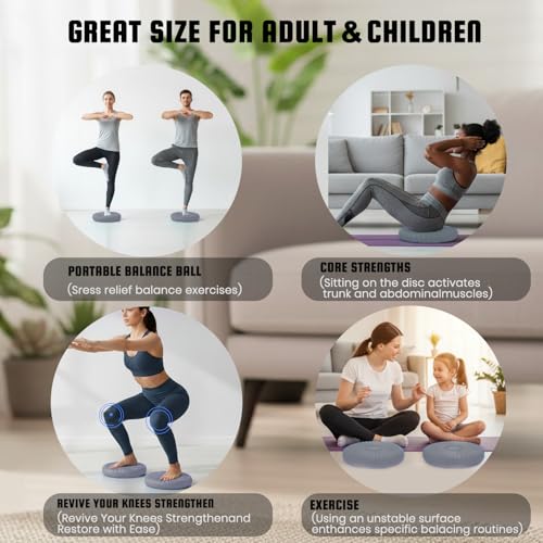 Wobble Cushion Core Balance Disc, Wiggle Seat with Inflation Pump - color: 2Grey