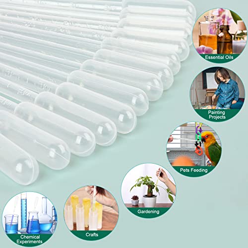 120PCS 5ML Plastic Transfer Pipettes, Disposable Graduated Pipettes, Clear Dropper for Essential Oils, Water Testing, Lab, DIY Art