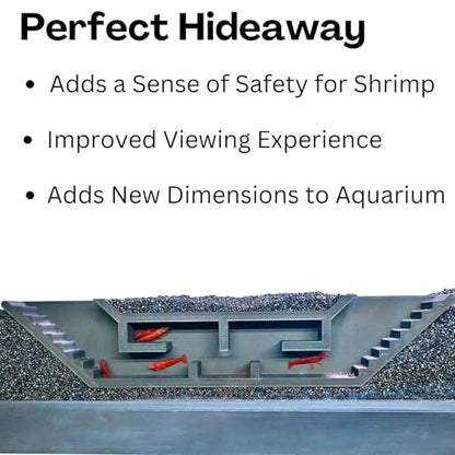 Shrimp Cave Underground Maze Tunnel | Viewing Shrimp Freshwater Hide Tunnel | Aquarium Shrimp Breeding Cave Perfect for Small Shrimp, Cherry Shrimp, Dwarf Shrimp - color: Black