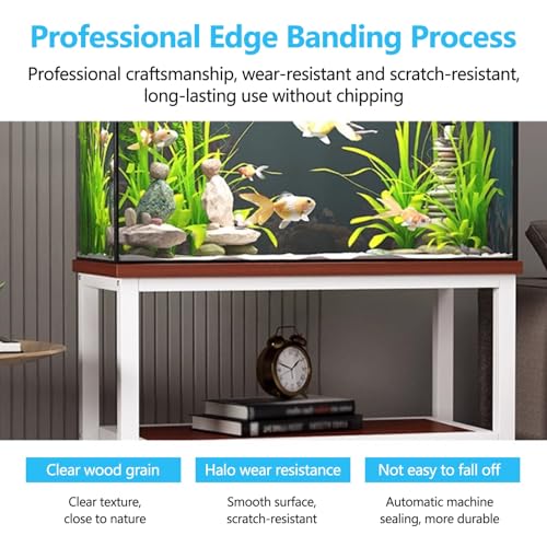Fish Tank Stand,27.6" Tall Tropical Fish Tank Stand Cabinet - Heavy-Duty Baked Steel Frame, Ideal for Terrariums, Living Room & Bedroom Storage Rack, Home Office Organizer
