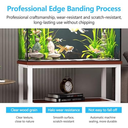 Fish Tank Stand,27.6" Tall Tropical Fish Tank Stand Cabinet - Heavy-Duty Baked Steel Frame, Ideal for Terrariums, Living Room & Bedroom Storage Rack, Home Office Organizer