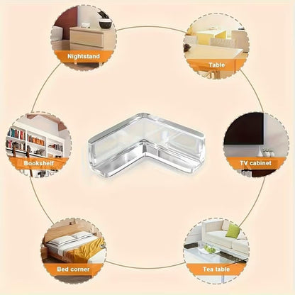 30 Transparent PVC Soft Bumper Corner Guards for Glass Table Edges, Coffee Tables, and Window Protection