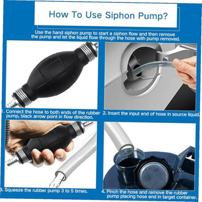 Manual Suction Hose Set for Vehicle and Home, Water and Oil Transfer Siphon Pump with Sturdy Guide Tube for Car Fuel and Aquarium Water Change