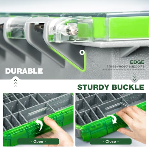 Ghosthorn Fishing Tackle Box, Waterproof 3600 and 3700 Tackle Trays, Plastic Tackle Box Organizer with Removable Dividers, Storage Lure Box and Terminal Tackle Storage - style: 3600*2