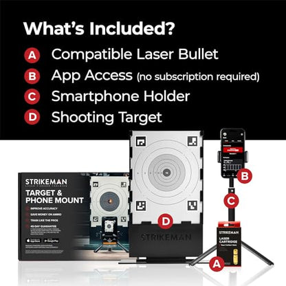 Strikeman .357 SIG Dry-Fire Laser Training System - Great for Target Shooting Practice with Pistols - Kit Includes Access to Updated App (No Subscription Needed), Cartridge, Target & Phone Holder - style: .357 SIG