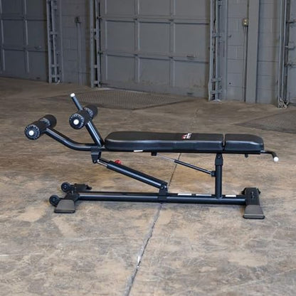 Pro ClubLine (SAB500B) Ab Bench by Body-Solid - Adjustable Sit Up/Weight Bench for Full Abdominal, Decline, Incline, and Flat Exercise, Black Finish