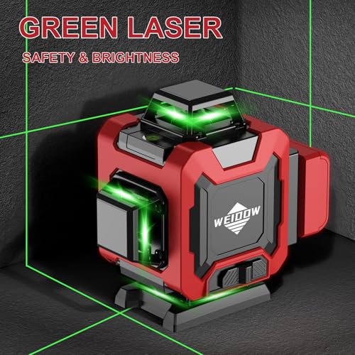 Laser Level with Tripod, Self Leveling Laser Level 4x360°, Green Line Laser 4D Laser Leveler Tool with 2Pcs Lithium Batteries for Picture Hanging, Tile, Home Renovation(SizeX)