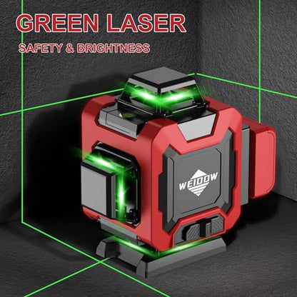 Laser Level with Tripod, Self Leveling Laser Level 4x360°, Green Line Laser 4D Laser Leveler Tool with 2Pcs Lithium Batteries for Picture Hanging, Tile, Home Renovation(SizeX)