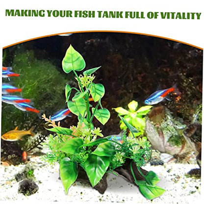 Decorative Fish Tank Grass Compact Artificial Aquarium Plant for Desktop Aquariums Fish Decor Accessory and Aesthetics