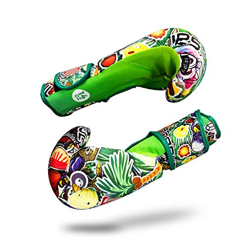 Sticker Bomb Adult Boxing Gloves - color: Dino Jungle, size: 10 OZ