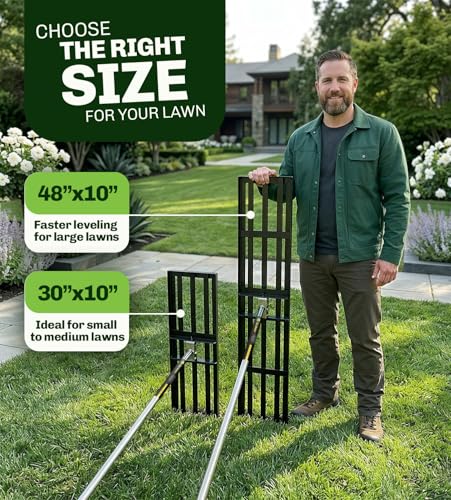 Lawn Leveling Rake 48 Inch x 10 Inch – Heavy Duty Lawn Leveler & Yard Leveling Rake – Steel Lawn Level Rake & Leveling Tool for Soil, Sand & Top Dressing