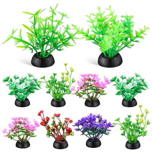 IMIKEYA 20Pcs Aquarium Artificial Plastic Plants: Goldfish Betta Fish Tank Plants Accessories for Small Large Fish Bowl Ornaments Aquarium Decor