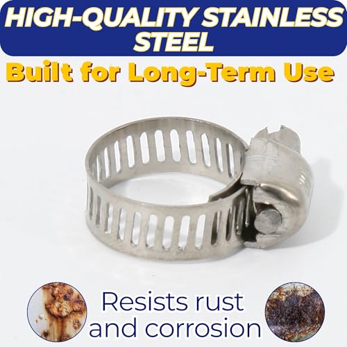 Ganador 12-Pack Stainless Steel Hose Clamps 13mm-19mm - 1/2" - 3/4", Universal Fitment w/Worm Gear for Pool, Automotive, Mechanical Plumbing General Purpose