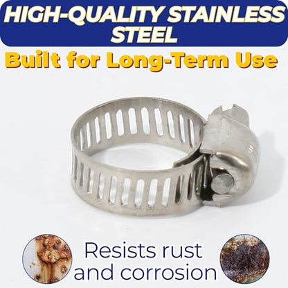 Ganador 12-Pack Stainless Steel Hose Clamps 13mm-19mm - 1/2" - 3/4", Universal Fitment w/Worm Gear for Pool, Automotive, Mechanical Plumbing General Purpose